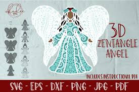 3d Layered Christmas Angel Memorial Angel Svg Angel Wings 797408 Paper Cutting Design Bundles