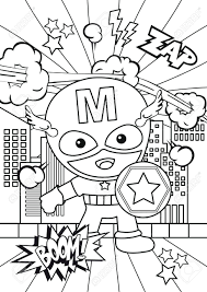 Superhero coloring pages from superman, batman, spiderman, ironman, thor and here you can download and print free marvel en dc comics superhero coloring pages from ironman, wonder. Superhero Coloring Pages Kids Coloring Book Worksheet For Children Royalty Free Cliparts Vectors And Stock Illustration Image 146546497