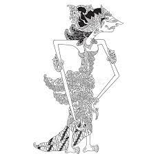 Gendari A Character Of Traditional Puppet Show Wayang Kulit From Java Indonesia Royalty Free Illustration Illustration Shadow Puppets Free Illustrations