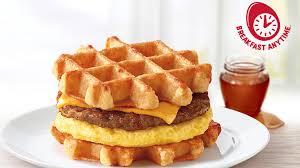 new belgian waffle breakfast sandwich