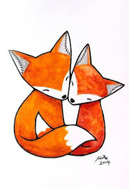 Black And Orange Fox Name Fuchs Illustration Druck Fox Kunstdruck Fox Paar Liebe Fox Wall Art Fox Nursery Art Fox Art Print