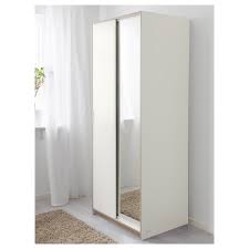 Conventional hinged wardrobes or with contemporary sliding doors, mirrors add functionality to wardrobe design. Trysil White Mirror Glass Wardrobe 79x61x202 Cm Ikea