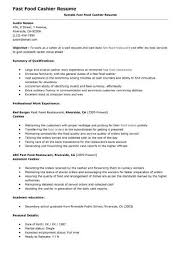 Fast Food Cashier Resume Latest Resume Format Resume Work Resume Resume Objective