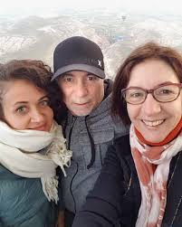 Snow-capped mountains with my favorite little humans