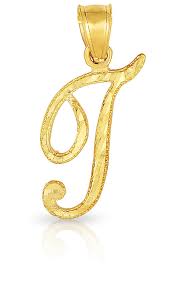 Lovebling women's 10k yellow gold ladies cursive alphabet letter initial ring. Buy Floreo 10k Yellow Gold Charm Pendant Letter A Z Personalized Alphabet Initial Name With Optional 18 Inch Necklace Online At Desertcart Bahamas