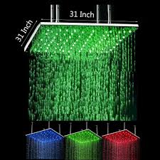 Cascada Ceiling Mount Rainfall Led Shower Head Include Shower Arm 31 Gold Ebay