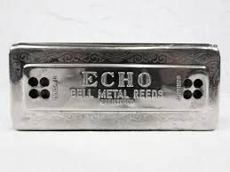 Vintage Hohner Echo Bell Metal Reeds Harmonica Germany A