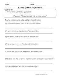 Capitalization Worksheets Capitalization Dialogue Worksheets