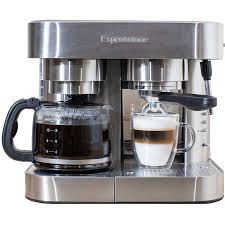 This coffee maker and grinder combo will allow you to easily grind fresh coffee beans and quickly brew for great aroma and flavor any time you need it. Espressione Em 1040 Stainless Steel Espresso Coffee Maker Quench Essentials