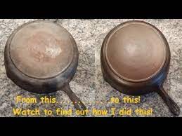 Restoring Cast Iron From Very Rusty Cruddy To Very Smooth Combining Methods Youtube