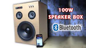 How To Make 100w Bluetooth Speaker Box From Cardboard Youtube Speaker Box Bluetooth Speaker Box Diy Bluetooth Speaker