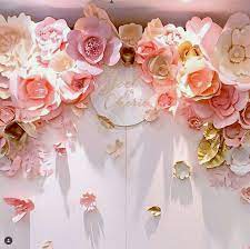Learn how to create stunning oversized paper flowers from cardstock using free svg files. Paper Flowers Backdrop Decoracion De Unas Bricolaje Para Decoracion De Boda Decoracion De Fiesta