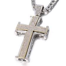 4.8 out of 5 stars (77) total ratings 77,. Iced Out 30 Inch Jesus Cross Necklace Black White Crystal Stainl Fox Rings