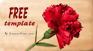 How To Make Carnation Paper Flower Free Template Easy How To Make Paper Flowers Paper Roses Paper Flowers
