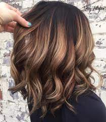 Curly Caramel Balayage Bob Balayage Frisur Haare Balayage Haarfarben