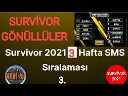 Survivor 2021 yarışmasında 26 ocak 2021 akşamı eleme gecesi yaşanıyor. Survivor Gonulluler 3 Hafta Sms Siralamasi 27 Ocak 2021 Youtube