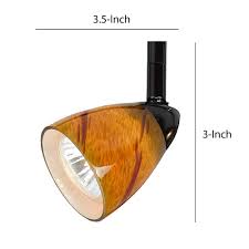 Shop Hand Blown Glass Shade Track Light Head With Metal Frame Yellow And Black On Sale Overstock 31673195