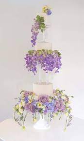 Pretty Branches Of Wisteria Sugar Flowers Cakes With Flowers Purple Cakes Wedding Cakes Bea Beautiful Cake Pictures Wedding Cake Pictures Beautiful Cakes