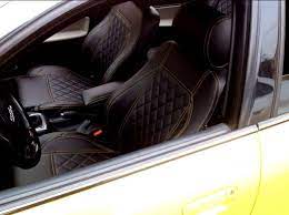 Elegant Front Seats From Seat Styler With The Black Royal Step Design With Yellow Seams Audi A4 B5 S Steps Design Custom Car Seat Covers Custom Car Seats