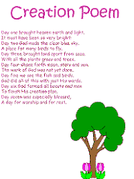 Creation Poem Color Poster From Dltk Bible Songs For Kids Bible Lessons For Kids Creation Bible Crafts