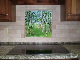 Glass Kitchen Backsplash Quot Grove Of Birch Trees Quot Designer Glass Mosaics Designer Glass Mosaics Mosaic Glass Glass Backsplash Kitchen Backsplash