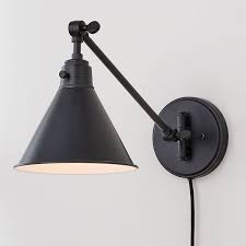 Cyrus Straight Swing Arm Light In 2020 Sconce Shades Black Sconces Light