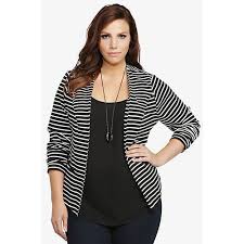 Black And White Striped Blazer Plus Size Torrid Striped Open Front Blazer Trendy Plus Size Clothing Clothes Plus Size Looks