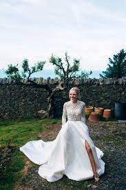 Bride In Emma Beaumont Wedding Dress Dale Weeks Photography Stylish Welsh Wedding Emma Bea Edgy Bridal Wedding Dress Long Sleeve Turtleneck Wedding Dress