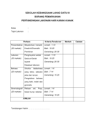§ persembahan data adalah satu persoalan yang sangat penting. Borang Pemarkahan