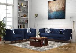 Buy Berlin 3 1 1 Fabric Sofa Set Indigo Ink Online In India Sofa Design Sofa Set Sofa Set Online