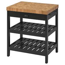 vadholma kitchen island, black, oak