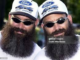 Twins Don and Dave Wolf of Fenton, MI, wait for the start of the 28th...  News Photo