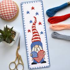 Go cross stitch crazy with our huge selection of free cross stitch patterns! Americana Gnome Cross Stitch Bookmark Kit Cross Stitch Bookmarks Patriotic Cross Stitch Embroidery Design Download