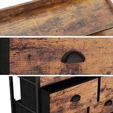 Modern solid wood dressers make use of premium quality wood in construction. Buy Furologee Dresser 8 Drawers With Double Shelf Tall Storage Organizer Unit For Bedroom Living Room Entryway Fabric Bins Wooden Top Rustic Brown Online In Vietnam B08tbnf2zt
