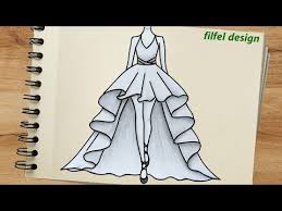 Wedding dress illustrations wedding dress sketches designer wedding dresses wedding gowns fashion illustrations lace wedding fashion sketchbook. Dress Design How To Draw A Dress Easy Simple Drawing Easy Drawings Drawing Ideas Youtube