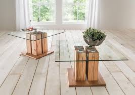Couchtisch Holz Glas Wildeiche Oder Kernbuche Massiv Modell Lino 1