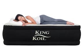 King Koil Queen Size Luxury Raised Air Mattress Best Inflatable Airbed With Built In Pump Elevated Raised Air Mattress Quilt Top 1 Year Guarantee Lovely King Size Air Mattress