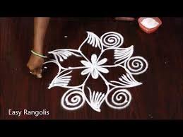 5 Dots Simple Flower Kolam For Beginners Friday Muggulu Designs Youtube Muggulu Design Simple Flowers Rangoli Designs