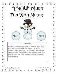 Snow Much Fun With Nouns Regular Irregular Nouns Activity