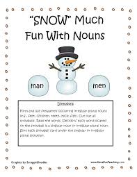 Snow Much Fun With Nouns Regular Irregular Nouns Activity