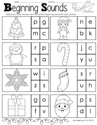 Christmas And Winter Literacy And Math Activities Beginning Sounds Worksheets Christmas Kindergarten Kindergarten Math Workbook
