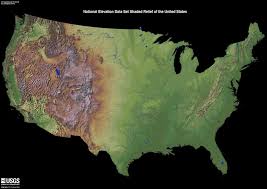 National Elevation Data Set Shaded Relief Of The U S From Usgs Vivid Maps Relief Map Usa Map Elevation Map