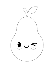 Kawaii Pear Coloring Page Coloring Pages Free Printable Coloring Free Printable Coloring Pages