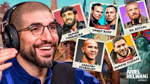 Arman Tsarukyan, Bo Nickal, The Hardy Boyz and Hamzah Sheeraz in studio,  Gregory Rodrigues