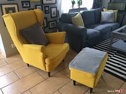 Ikea Strandmon Fotel Uszatek Plus Podnozek Szezlong Zolty Galeria Zdjec I Obrazow Na Imged Home Decor Lounge Chair Home