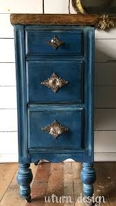 Dark Blue Painted Nightstands Navy Side Paintedfurniture Affiliate Blue Painted Furniture Painted Night Stands Blue Furniture
