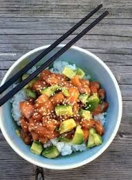 Riz Saumon Cru Avocat Et Sauce Soja Avocat Cru Riz Sauce Saumon Soja Saumon Cru Recette Asiatique Recette Saumon