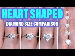 Heart Shaped Diamond Ring Size Comparison On The Hand Finger