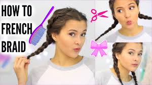 Before continuing the braid, scoop up a section of hair from the side of the head. Howto How To French Braid Pigtails Your Own Hair