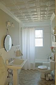 Don't forget your cabinets or vanities. Samantha Look How Big The White Makes It Look This May Be An Idea For Your Tiny Bathroom Tin Ceiling Bathroom Inspiration